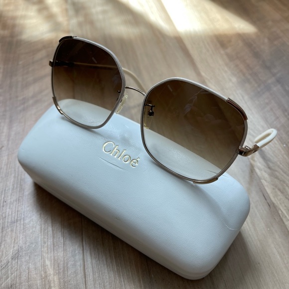 Chloe Accessories - Chloé Sunglasses - Nerine Aviator Gold/Cream